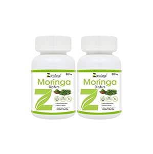 Zindagi Moringa Leaf Extract Capsules - Each Capsule Contains Pure ...
