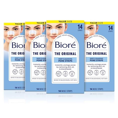 Amazon.com: Bioré Original Blackhead Remover Strips, Deep Cleansing ...