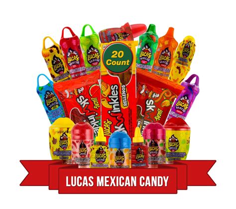 Lucas Mexican Candy Mix SAF21 (20 Count) Variety of Sour, Sweet, Spicy ...