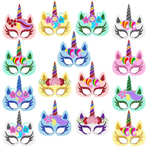 Buy ZYOZIQUE 15 Packs Unicorn Masks for Boys and Girls Dress Up ...