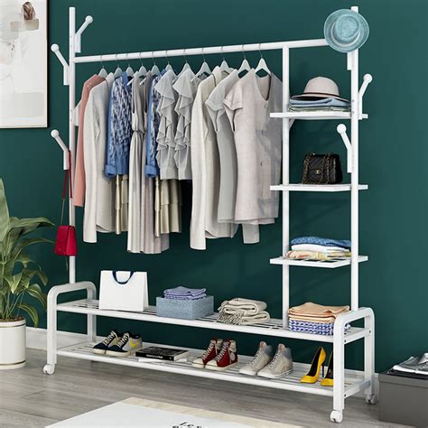 Clothing Garment Rack Heavy Duty Clothes Rack Portable Clothes Wardrobe ...