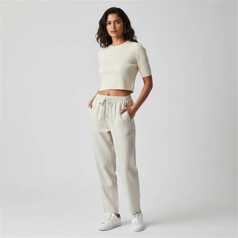 Relaxed fit Pants- 100% Premium Linen - Women - Beige – Rimore