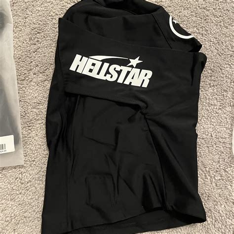 Hellstar black Shiesty Balaclava Ski Mask white Logo... | Depop
