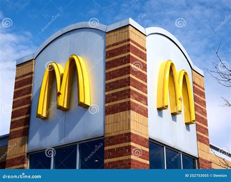 McDonald Logo on the Restaurant Building Over Blue Sky Editorial Image ...