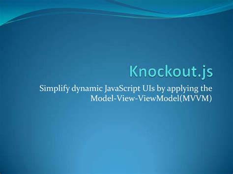 Debug Knockout.js in Visual Studio 的图像结果