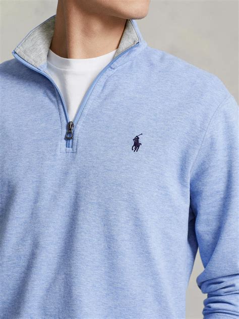 Polo Ralph Lauren Luxury Jersey Quarter-Zip Jumper, Isle Heather