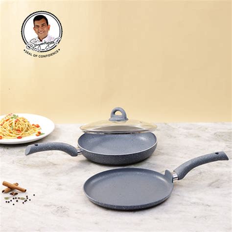 Buy Granite Cookware Set With Lid 3Pc Online At Best Price – Wonderchef ...
