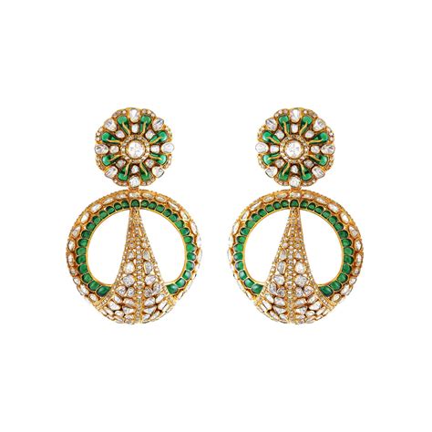 Contemporary Green Chandbali – Kalajee Jewellery