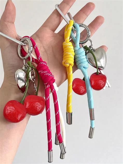 Bird in Bag – Elegant Cherry Lanyard Charm Handwoven Rope Purse ...