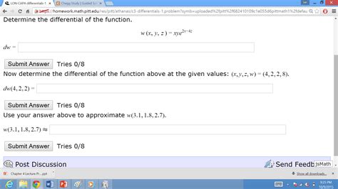Solved Ian LON-CAPA differentials-1 x C Chegg Study I Guided | Chegg.com