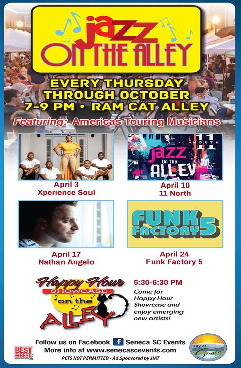 Jazz On The Alley - 2025 April Schedule - City of Seneca