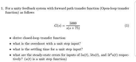 Image result for Closed Loop Transfer Function Formual Unity Feeback