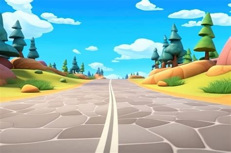 Cartoon road background Images - Free Download on Freepik