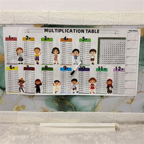 AM7221 Interactive Dry-Erase Multiplication Table & Daily Planner Wall ...
