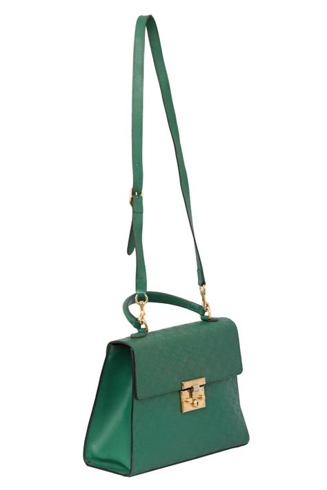 Gucci Supreme Guccissima Green Leather Top Handle Bag