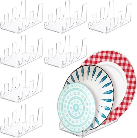 Amazon.com: Wenqik 8 Pcs 3 Tier Plate Dinnerware Display Stand Acrylic ...