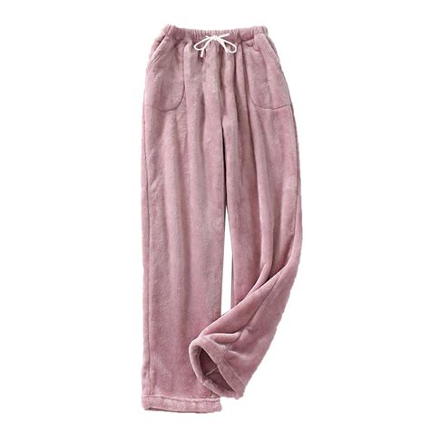 JYnXIANTI Women's Fuzzy Pajama Pants Comfy Warm Fleece Wide Leg Pj ...