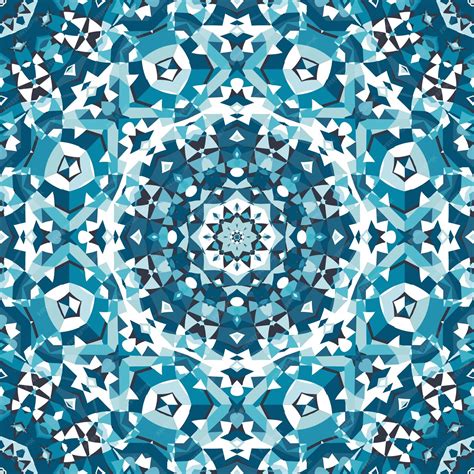 Premium Vector | Blue crystal kaleidoscope pattern