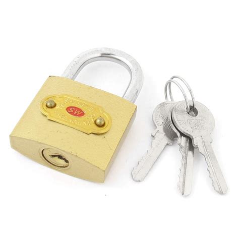 Buy IIVVERR Home Gate Door Metallic 38mm Width Security Lock Padlock ...