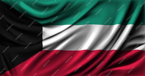 Premium Vector | Kuwait flag waving Vector illustration