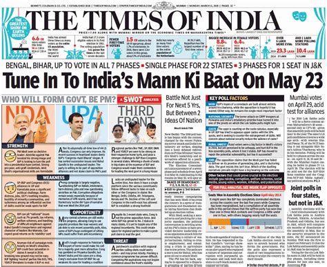 2019 General Elections: How the front pages of English and Hindi ...