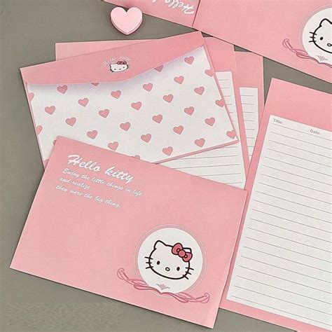 Sanrio [Best Selling Item]Pink Cat Cute Envelope Letter, High ...