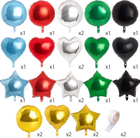 Buy PartyWoo Foil Balloons, 30 pcs 18 Inch Star Balloons, Heart ...