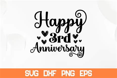 3rd Happy Anniversary Svg Graphic by sadiqul7383 · Creative Fabrica