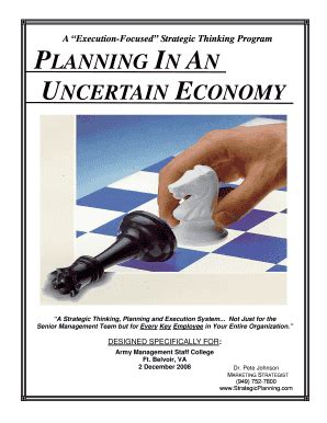 Fillable Online A Execution-Focused Strategic Thinking Program PLANNING ...
