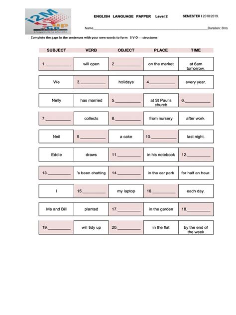 Image result for Level 2 English Written Text