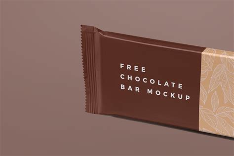 Free Chocolate Bar Mockup - Candy Wrapper Packaging