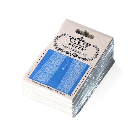 PUEEN Nail Art Water Tattoo Sticker Collection WF1 - 28 Packs Different ...