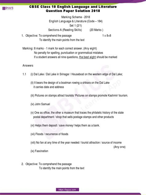 Image result for Class 10 English Pyq