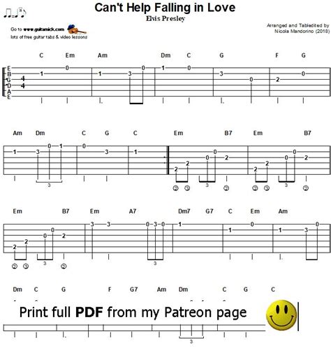 "Can't Help Falling In Love" by Elvis Presley - (easy version ...
