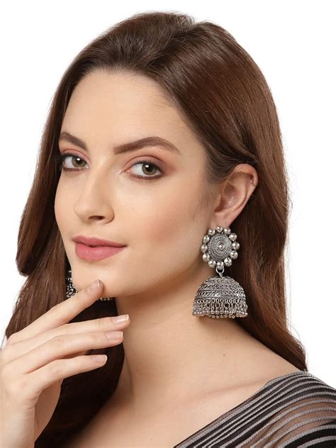 Buy Shining Diva Fashion Latest Stylish Oxidised Jhumka Earrings for ...