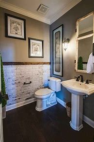Image result for Accent Wall Small Bathroom Powder Room