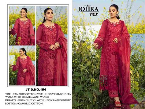 JOHRA HIT DESIGN 154 BY JOHRA TEX BEAUTIFUL PAKISTANI SUITS COLORFUL ...