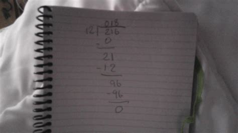 216 divided by 12 picture method - brainly.com