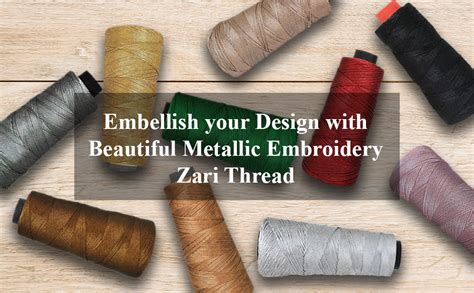 Embroiderymaterial Metallic Zari Thread, Gold, 0.5MM, 274M/30G, Machine ...