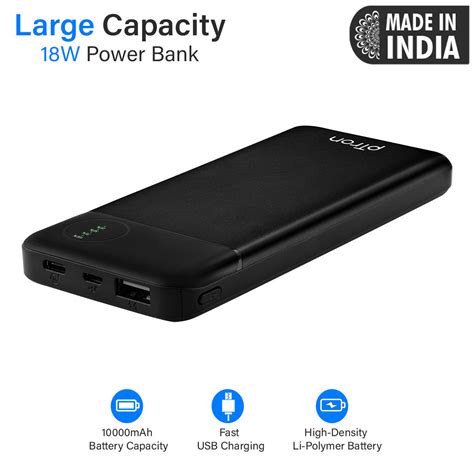 pTron Dynamo Pro 10000mAh 18W QC3.0 PD Power Bank, Made in India, Fast ...
