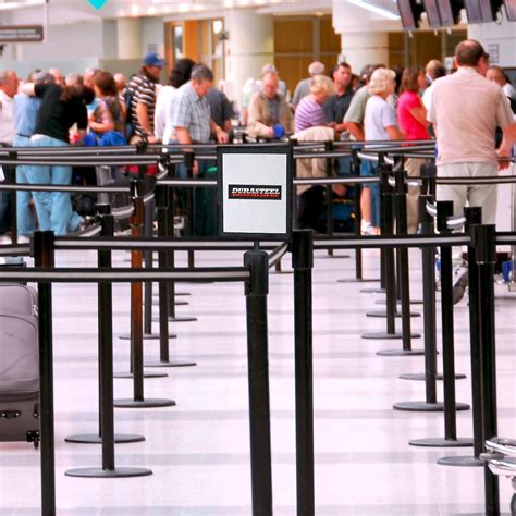 Heavy Duty Crowd Control Stanchion - DuraSteel Premium Steel Black ...