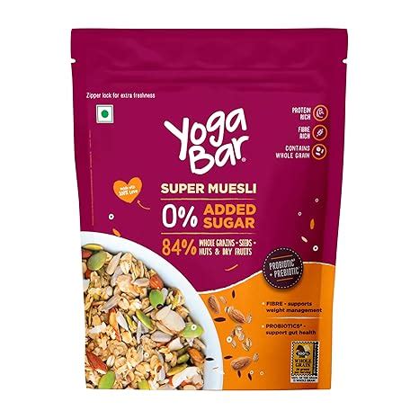 Yogabar Super Muesli, No Added or Hidden Sugar, Breakfast Muesli with ...