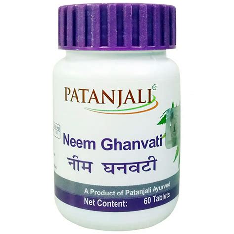 Patanjali Neem Ghanvati, 60 Tablets Price, Uses, Side Effects ...