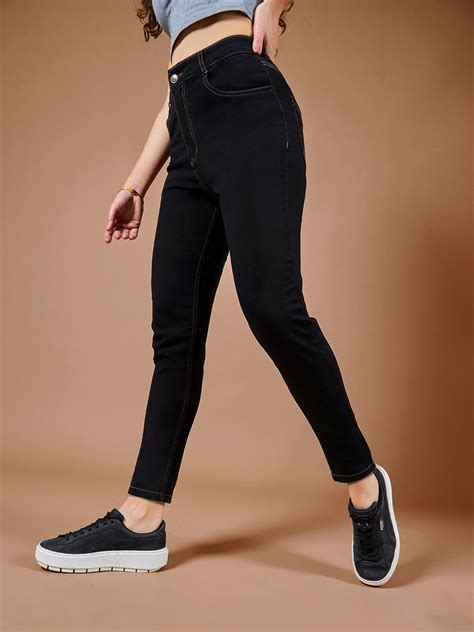 24/7 Comfort Black Skinny High Rise Stretchable Denim Jeans