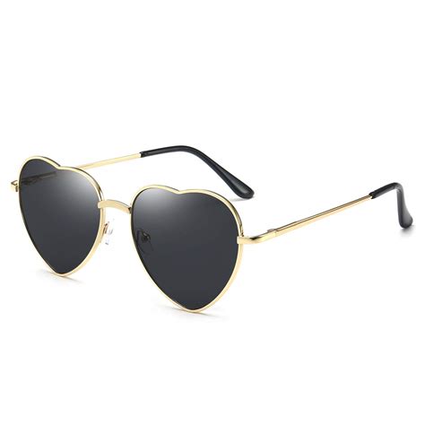 Gold Heart Shaped Sunglasses