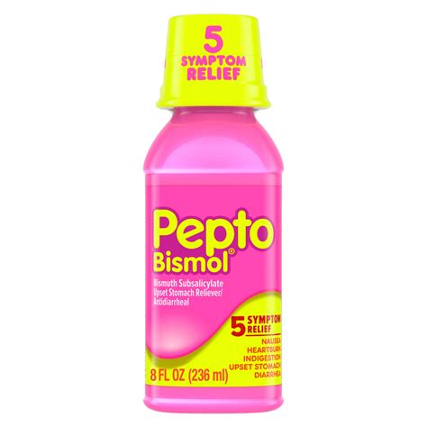Pepto Bismol Liquid for Upset Stomach and Diarrhea Relief, Over-the-Counter Medicine, 8 Oz ...