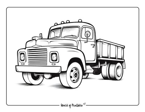 Truck Coloring Pages For Kids & Adults - World of Printables
