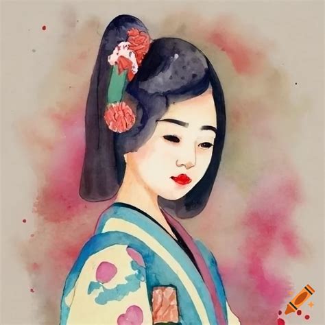 Painted illustration of a japanese family portrait on Craiyon