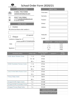 Fillable Online 19+ School Order Form Templates in PDFDOCFree ...Order ...