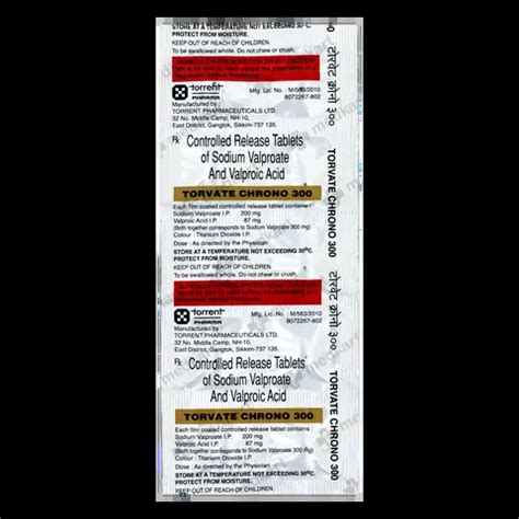 TORVATE CHRONO 300MG TABLET 10'S : View Price, Combination and ...
